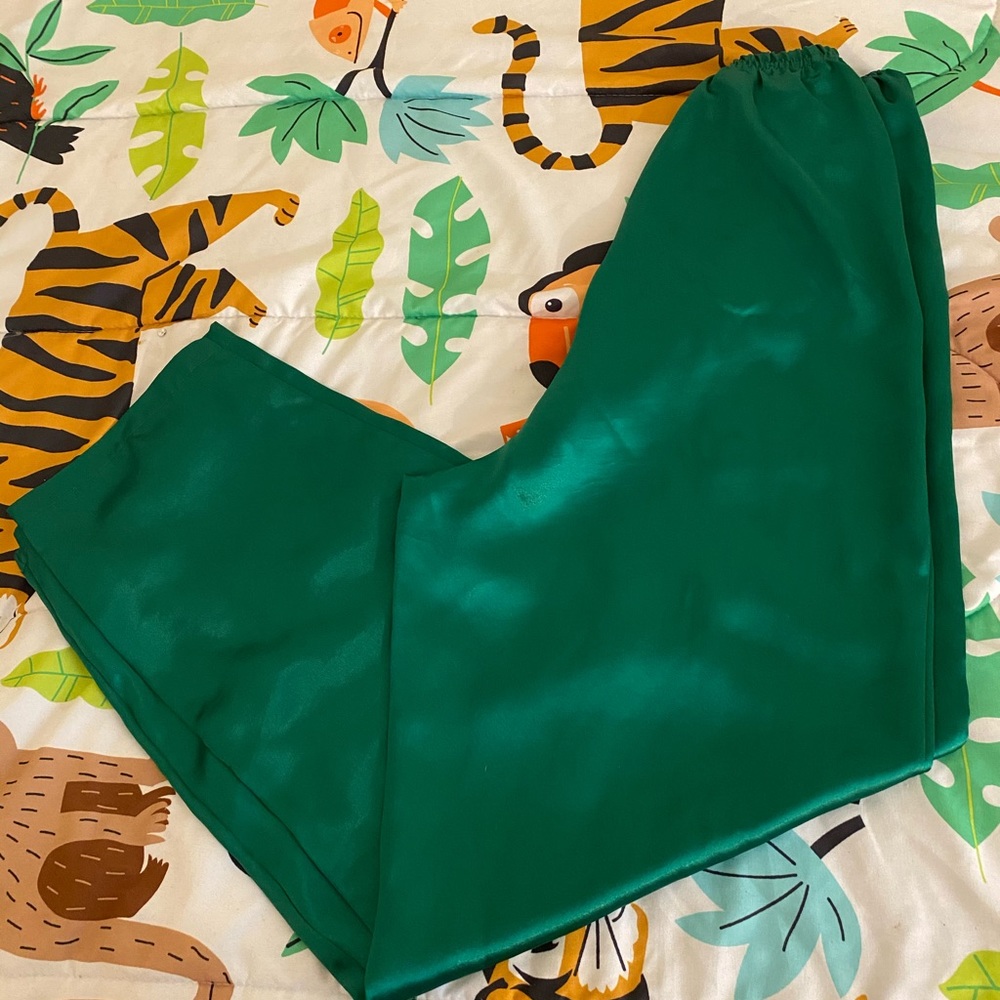 Victoria Secret green silk pajama pants